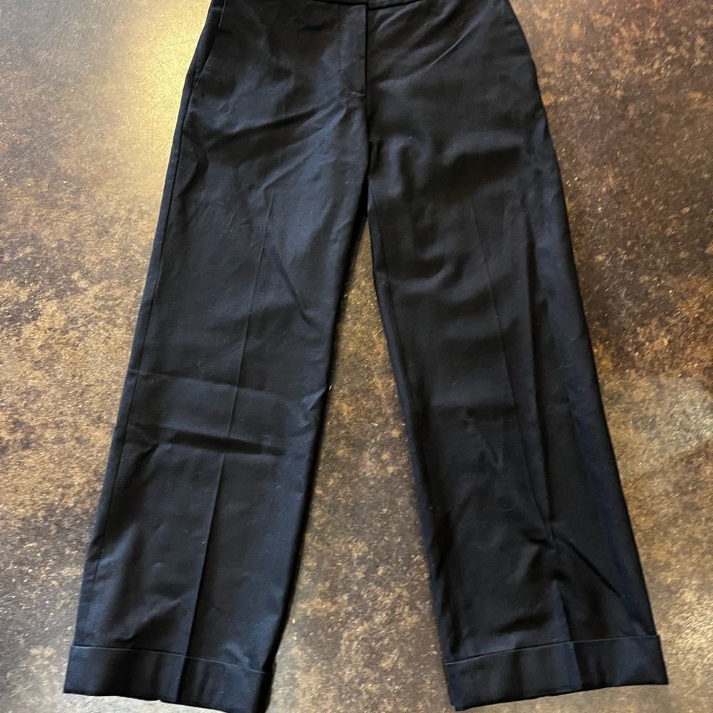 Piazza Sempione Black wool Cropped Ankle Pants